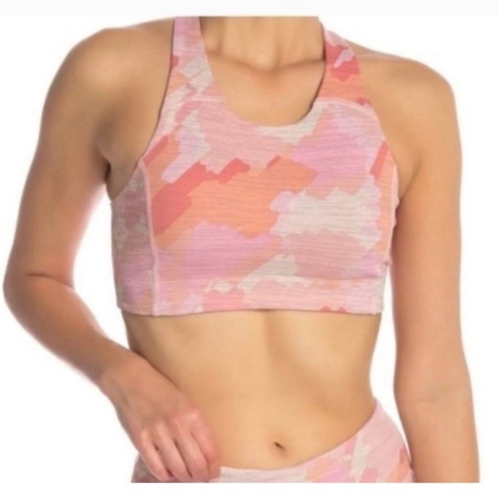 Outdoor Voices Pink Camo Stroke Sports Bra XS